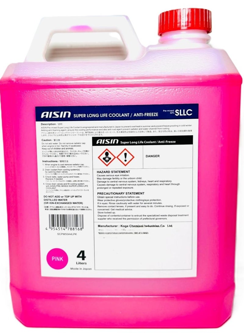 AISIN Pink Antifreeze/Coolant Premixed 50/50 4Ltr (Made in Japan) - Image 4